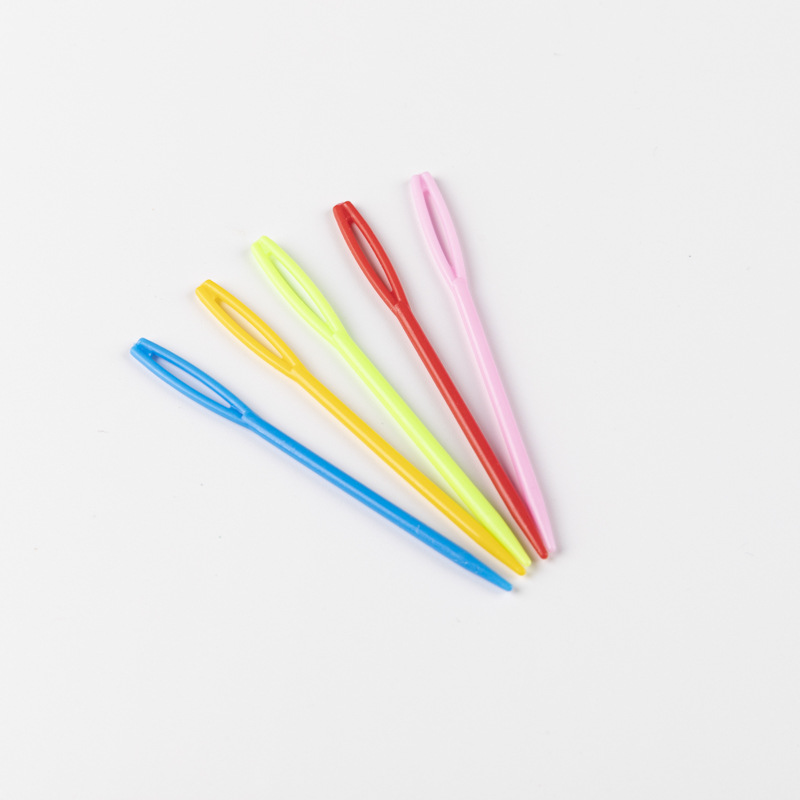 手工毛衣针彩色ABS塑料手缝针儿童大眼缝衣针编织辅助工具批发详情6