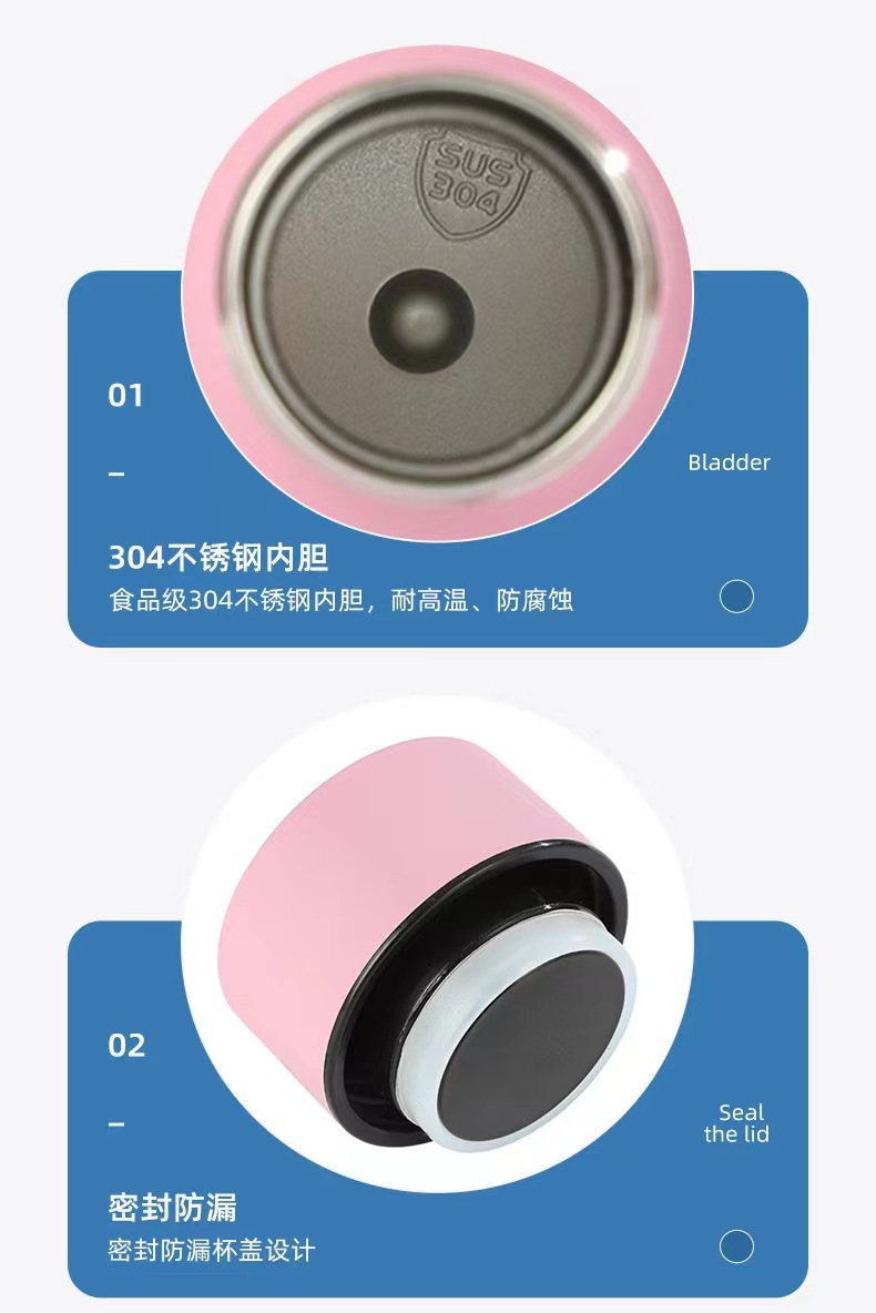 跨境美式简约时尚304不锈钢车载直身便携小口瓶橡胶漆保温杯批发详情7