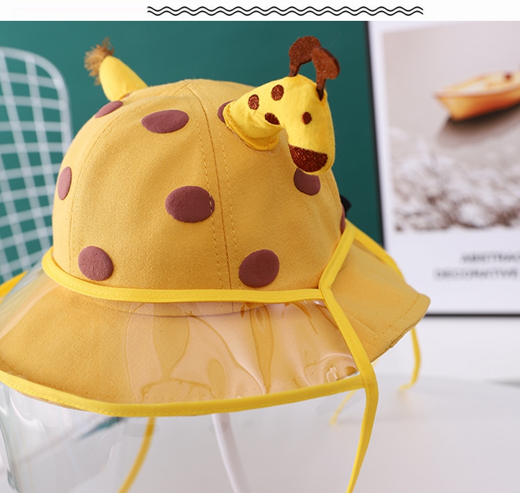 婴儿防护帽子防飞沫头罩脸罩面罩儿童防护帽宝宝防唾液可拆渔夫帽详情9