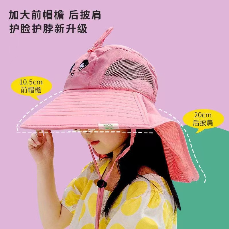 新款夏季风扇帽子USB充电儿童檐遮阳帽户外防嗮帽旅游风扇太阳帽详情10