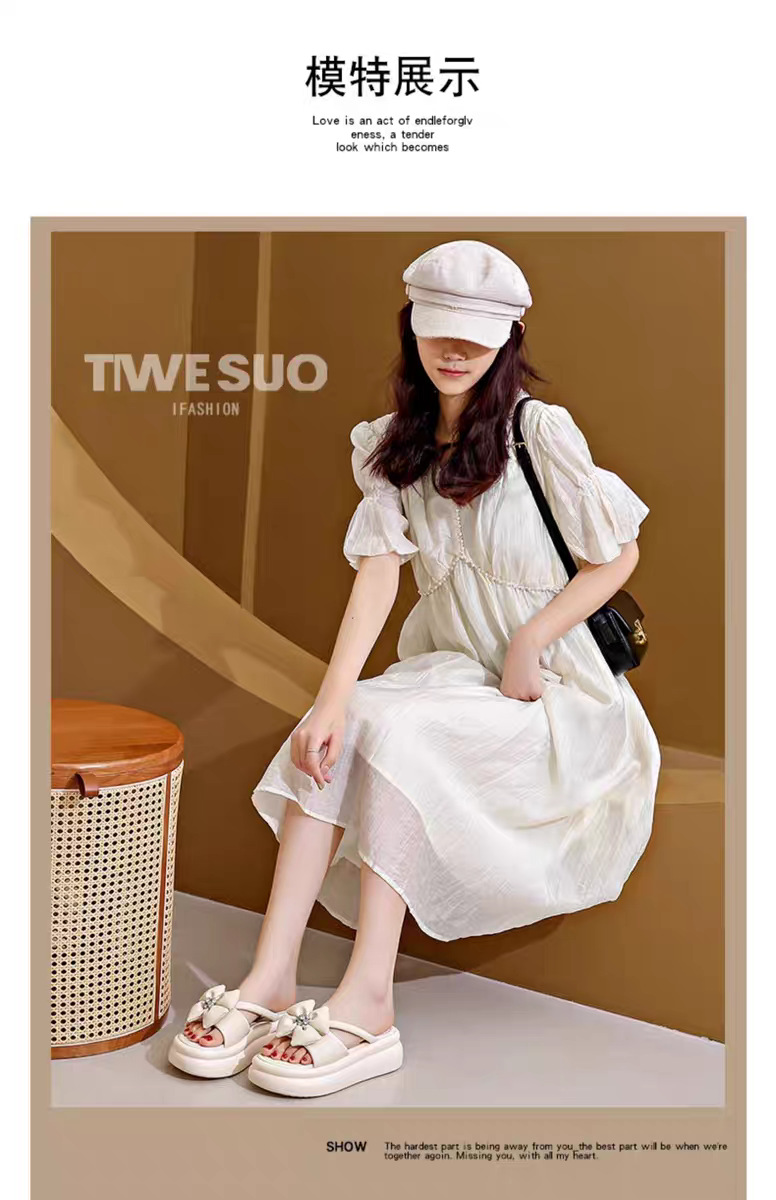 小香风厚底凉拖鞋女夏季外穿2024新款松糕气质增高仙女海边沙滩鞋详情12