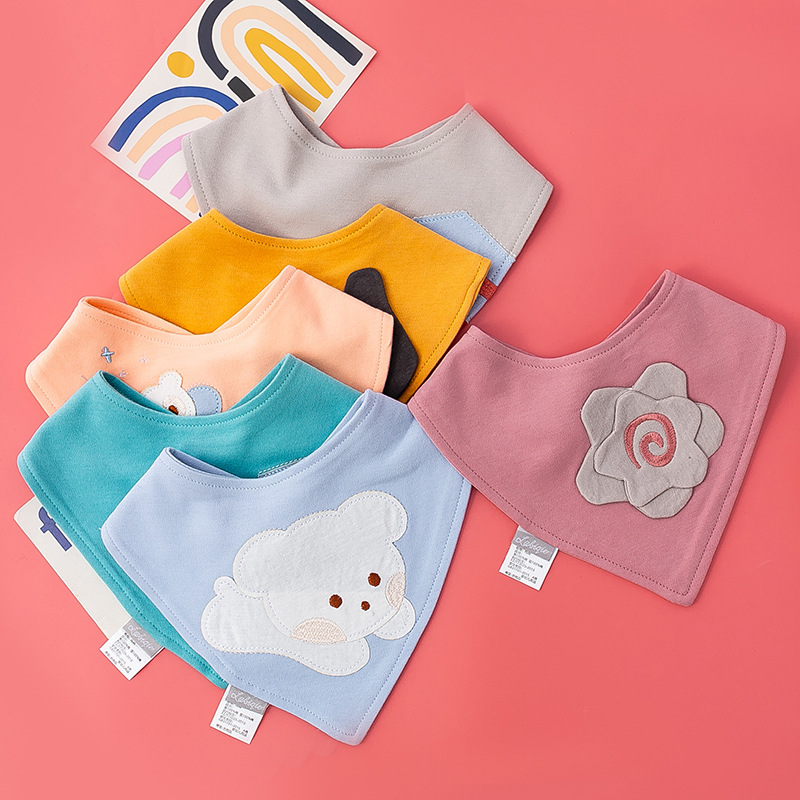 Fresh and clean baby triangular towel, double-layer pure cotton baby bib, newborn bib, breathable and absorbent saliva towel for all four seasons pic 1