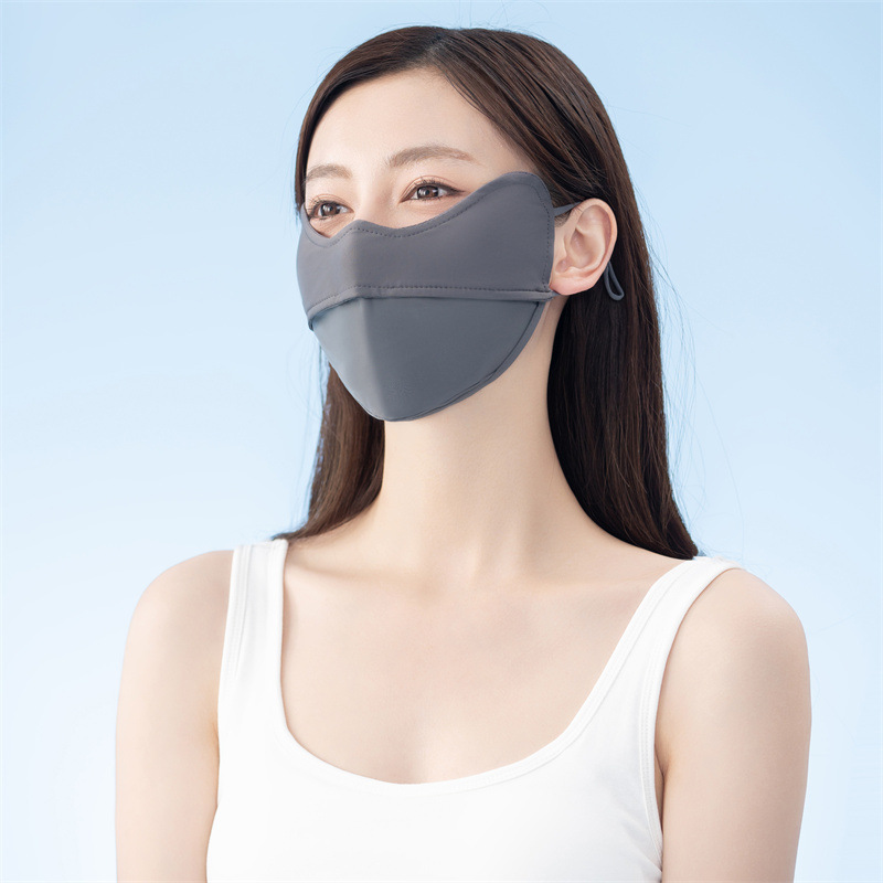 夏季冰丝防晒口罩女防紫外线护眼角立体防尘透气薄款户外面罩批发详情11
