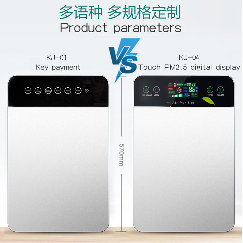 Air purifier, household indoor humidification, UV ultraviolet disinfection, formaldehyde removal, smoke and odor removal, negative ion purifier pic 29