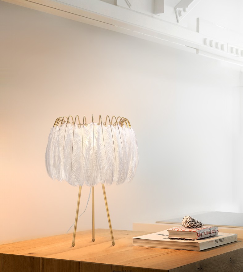 Factory direct sales, popular American-style feather floor lamps, princess bedroom ostrich feather lamps, light luxury European-style living room floor lamps pic 15