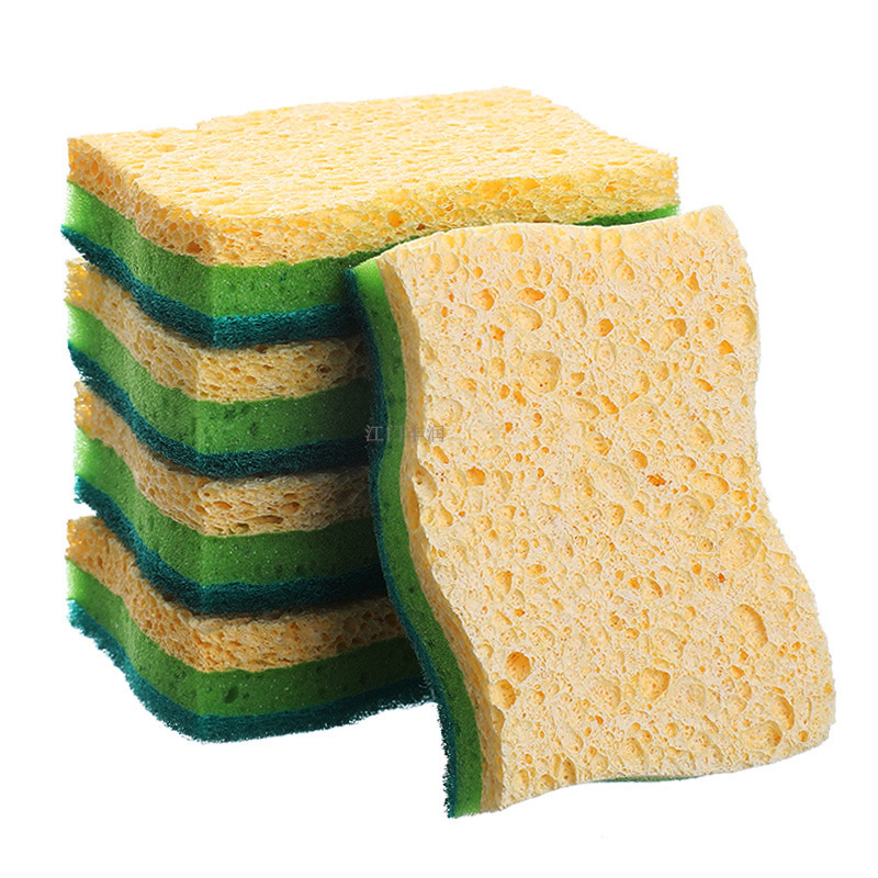 Wood pulp cotton scouring pad, absorbent cloth, double-sided kitchen cleaning, non-stick pan, dishwashing brush, sponge wipe, kitchen cleaning wipe pic 8