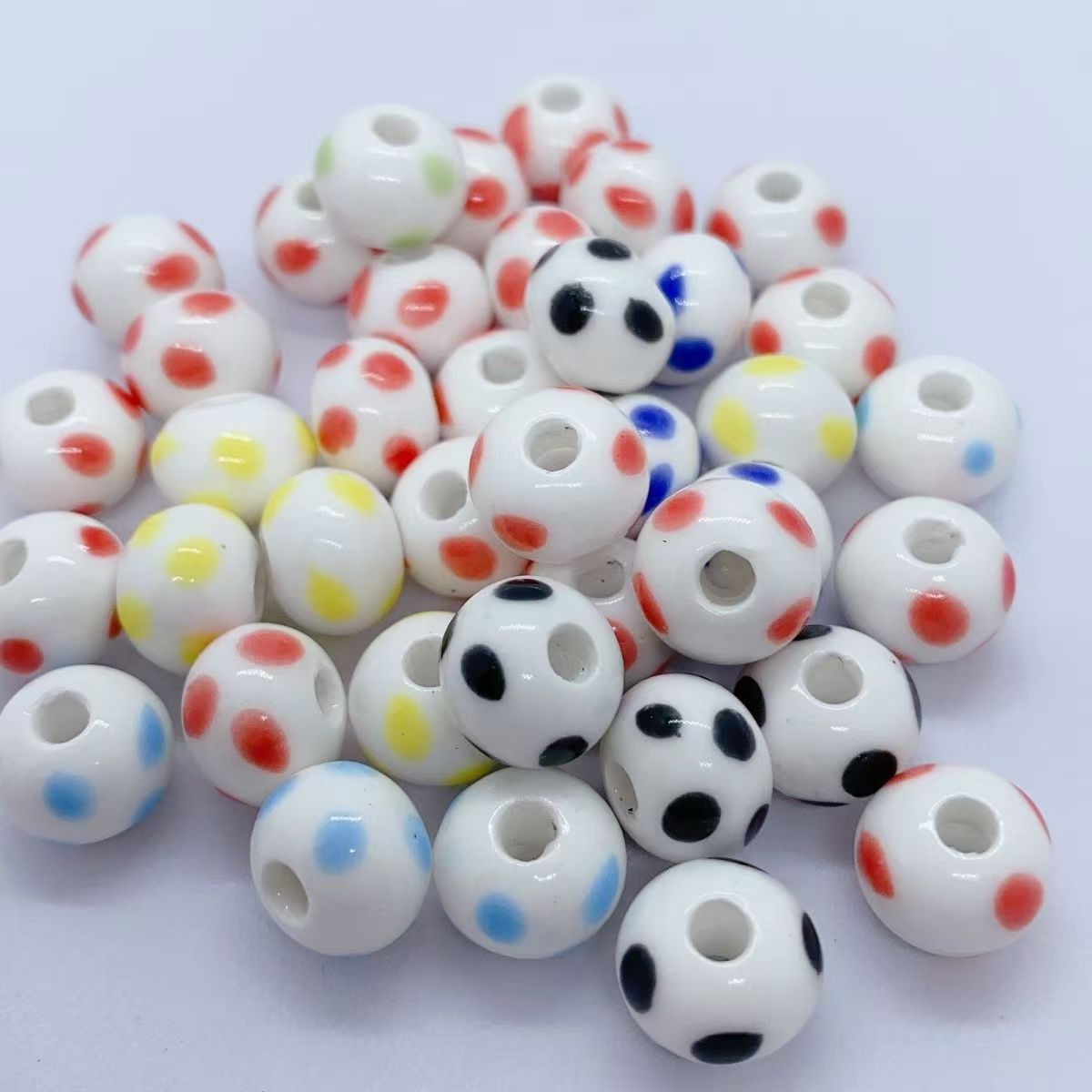 Simple and colorful ceramic pearlescent surface fish five-petal flower beads scattered beads diy handcrafted beaded bracelet decoration accessories pic 14