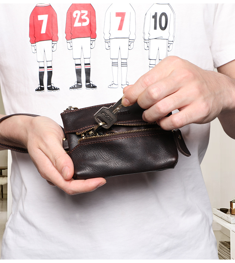 跨境疯马皮钥匙包多功能零钱包复古真皮汽车钥匙包门用车用钥匙包详情29