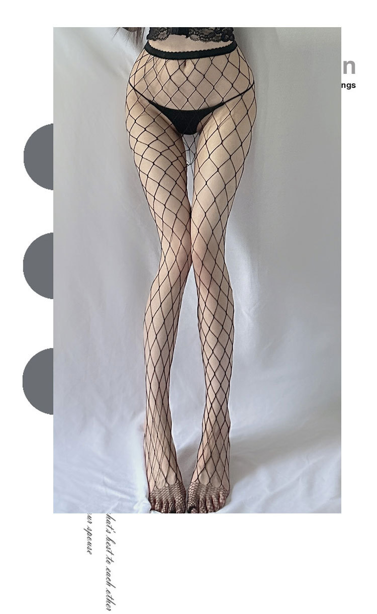 网红渔网袜丝袜女性感黑色镂空网眼连裤袜小中大网袜手撕详情6