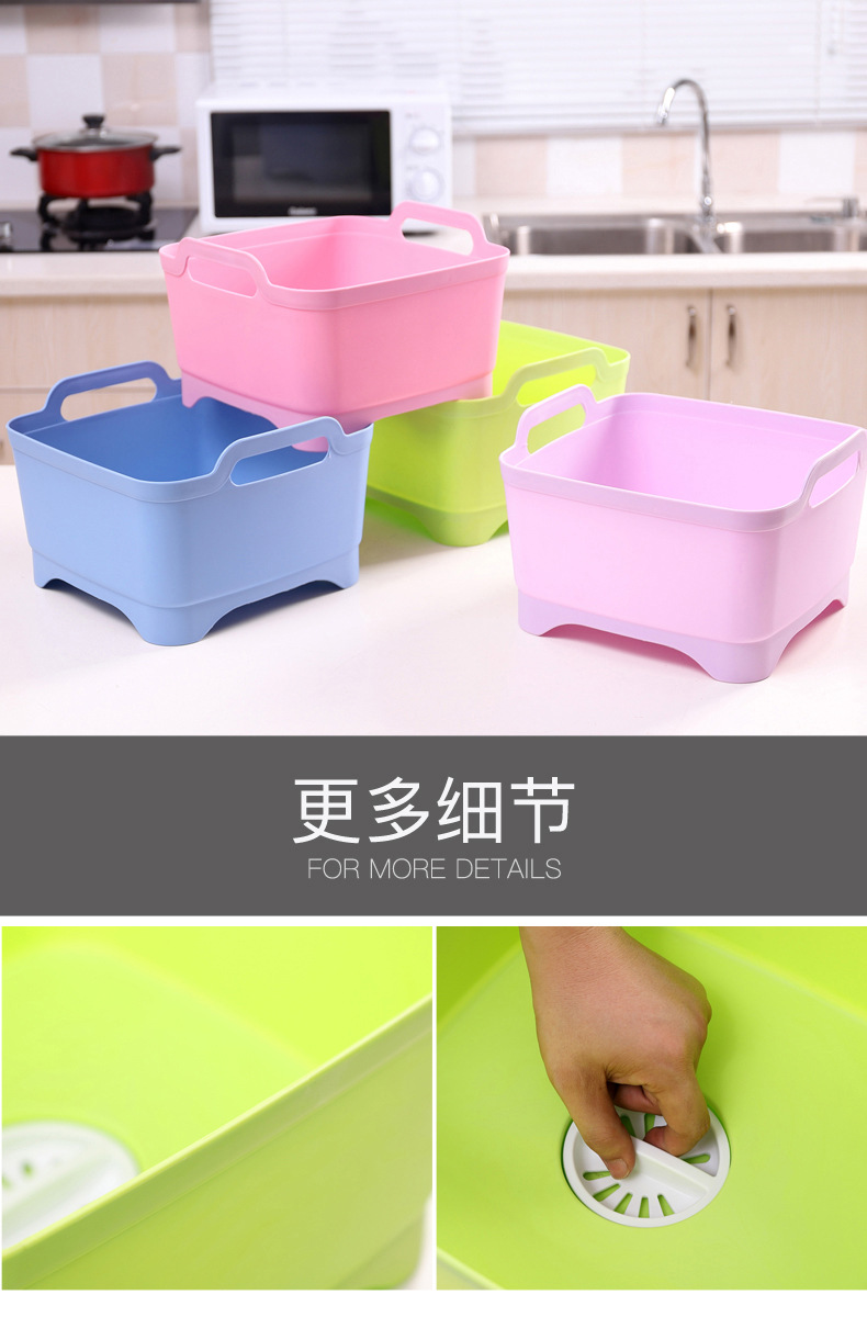 Multi-functional kitchen vegetable washing basket, fruit and vegetable storage basket, plastic vegetable washing basin, draining basket pic 10