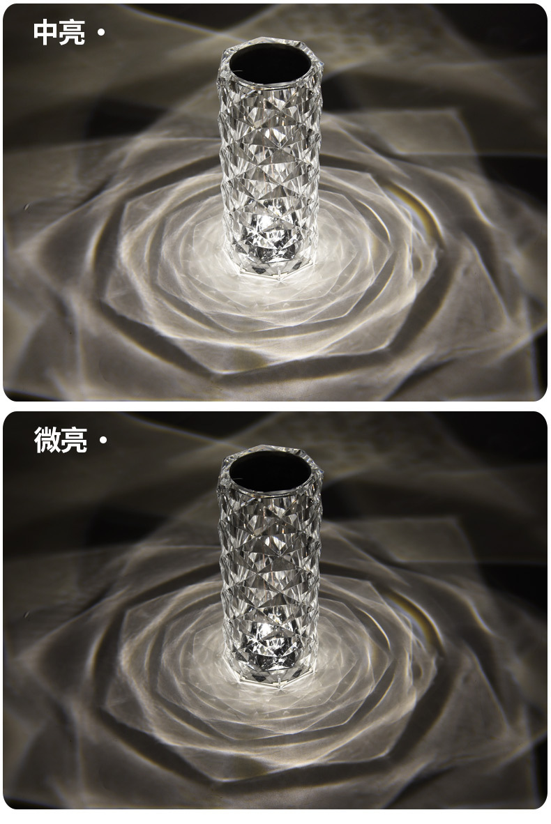 西班牙水晶台灯 网红氛围玫瑰灯北欧创意小夜灯 床头装饰钻石台灯详情20