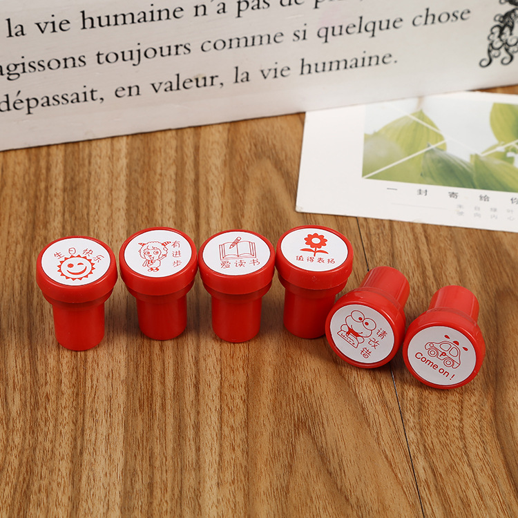 新款塑料玩具印章 卡通益智动画印章奖章 幼儿园鼓励赠品印章详情8