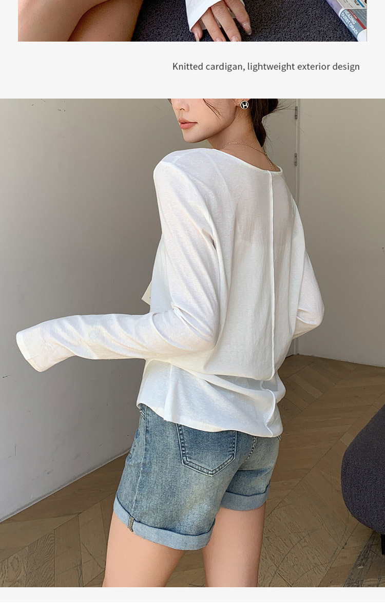 H192u collar sun-protective smock for women, a thin summer style, paired with a long-sleeved T-shirt, loose and slimming, laid-back base layer top pic 15