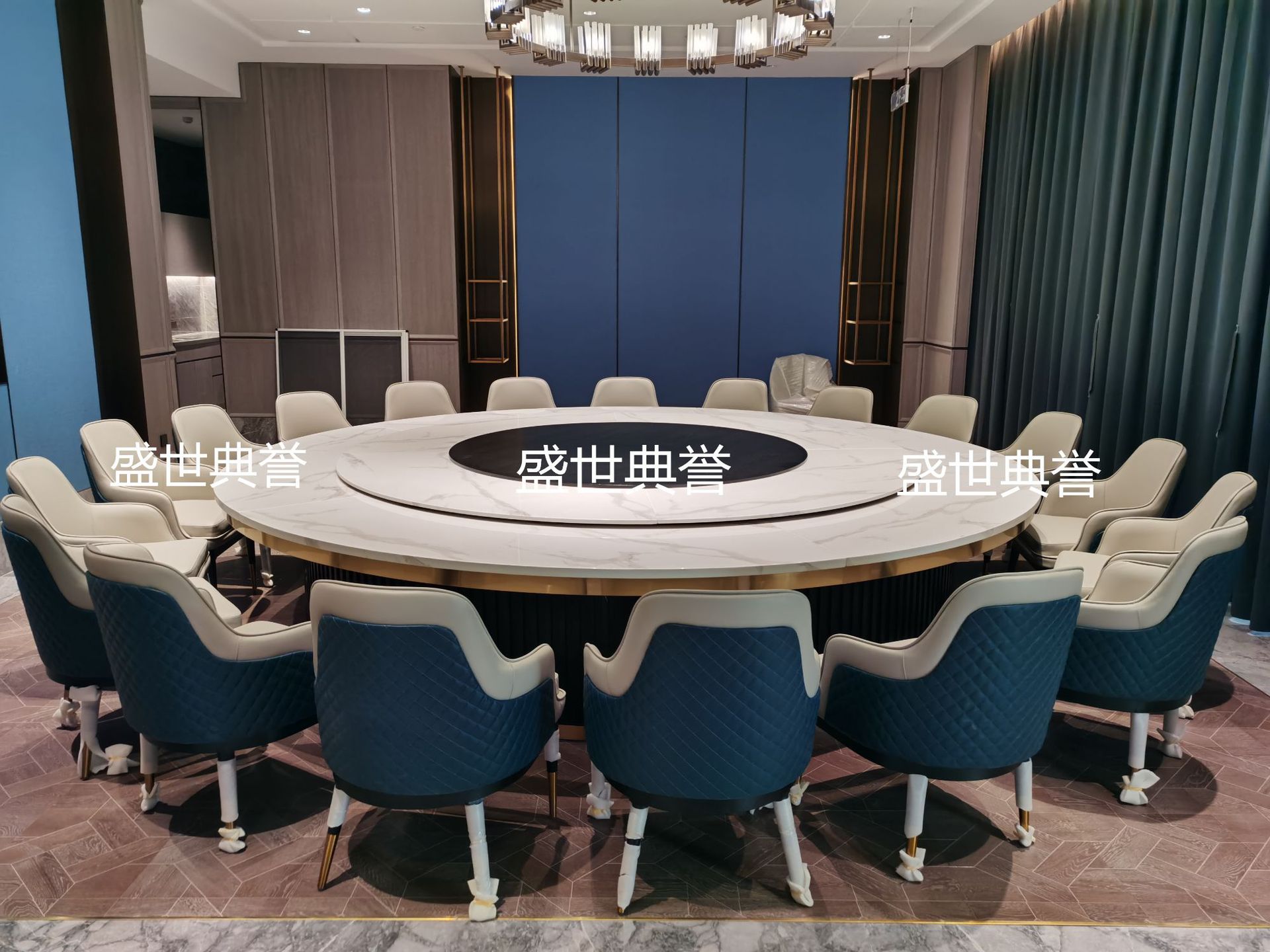 福州星级酒店家具直销海鲜餐厅电动餐桌椅饭店包厢实木餐椅宾利椅详情9