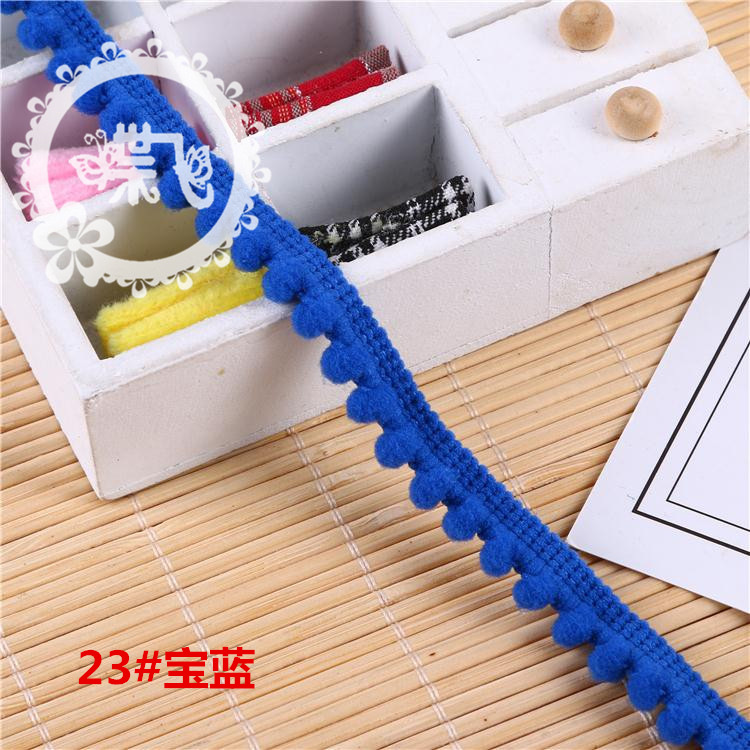 现货供应35色爆款密芽边毛毛虫织带DIY手工帽子服装辅料 毛球花边详情37