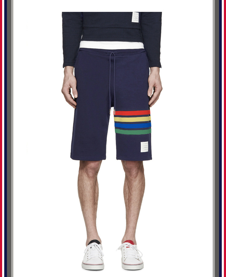 TB teñido teñido cuatro barras rayas moda hombre verano moda pantalones de algodón moda marca pantalones medios pantalones deportivos pantalones casuales hombres pic 54