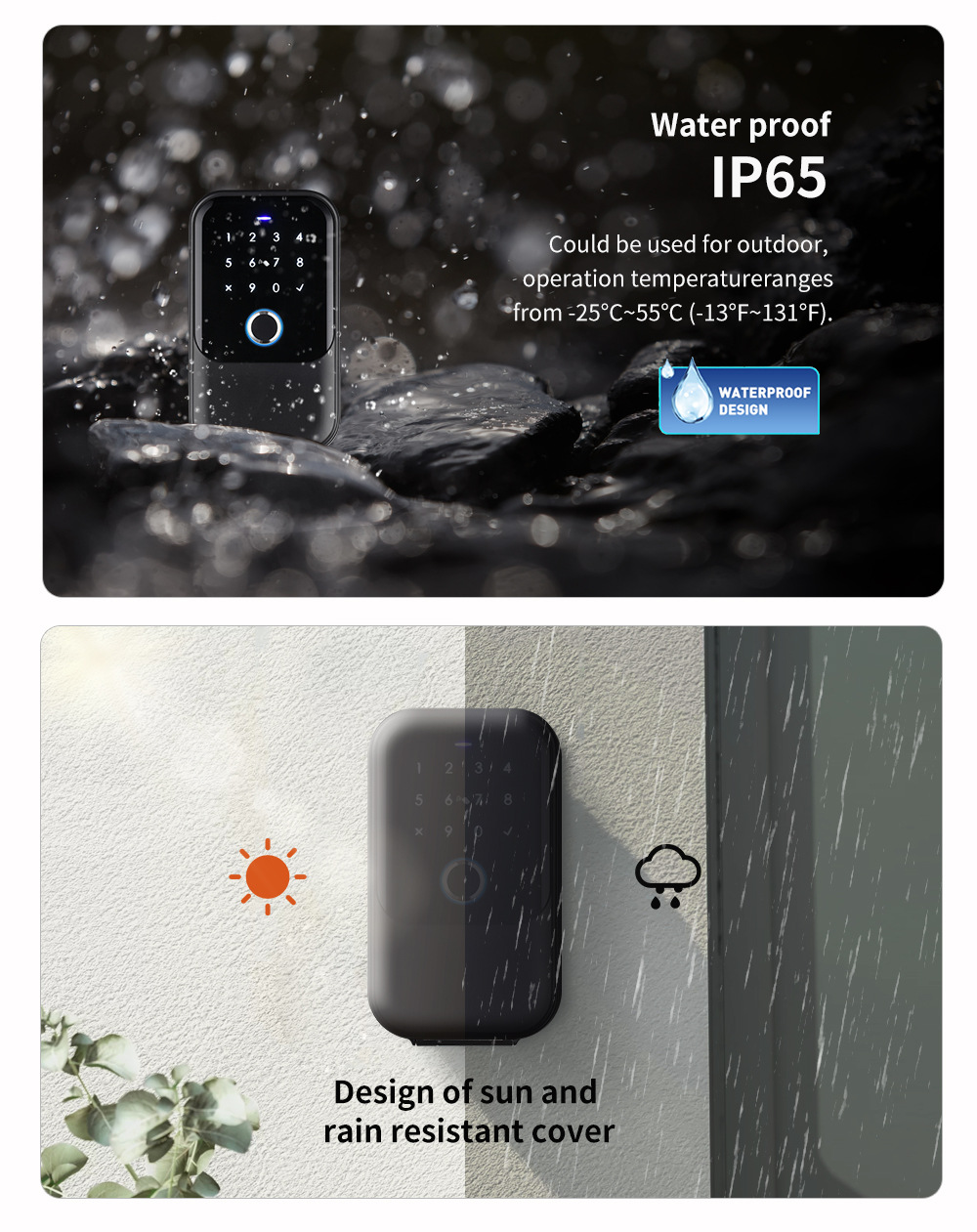 Tongtong Tuya APP Outdoor waterproof smart Key Box Fingerprint Password Card Swiping multi-functional Lock box pic 11