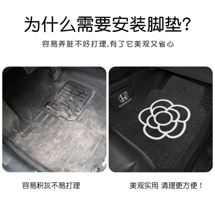 汽车丝圈脚垫可爱车内地毯防脏保护垫单片卡通防滑地垫车载脚踏垫详情1