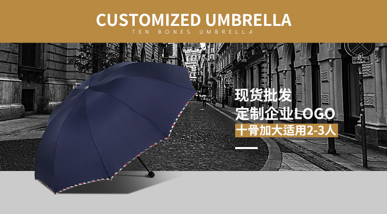 大号十骨折叠彩虹伞手动三折晴雨伞批发定广告制礼品伞 umbrella详情1