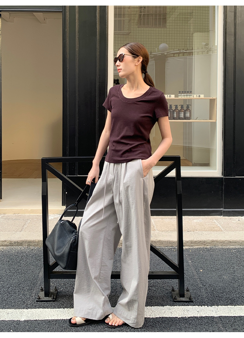 【11 Colors 】 Basic round-neck short-sleeved T-shirt for women 2025 Spring/Summer New simple and versatile solid color top T003 pic 58