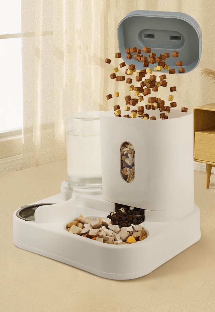 工厂现货宠物碗立式大容量自动喂食器饮水器猫碗狗碗水粮一体跨境详情11