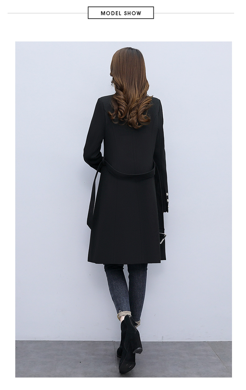 High-end woolen coat for women, mid-length, 2021 autumn/winter new style, fashionable and elegant, a slimming and form-fitting woolen coat for socialite pic 12