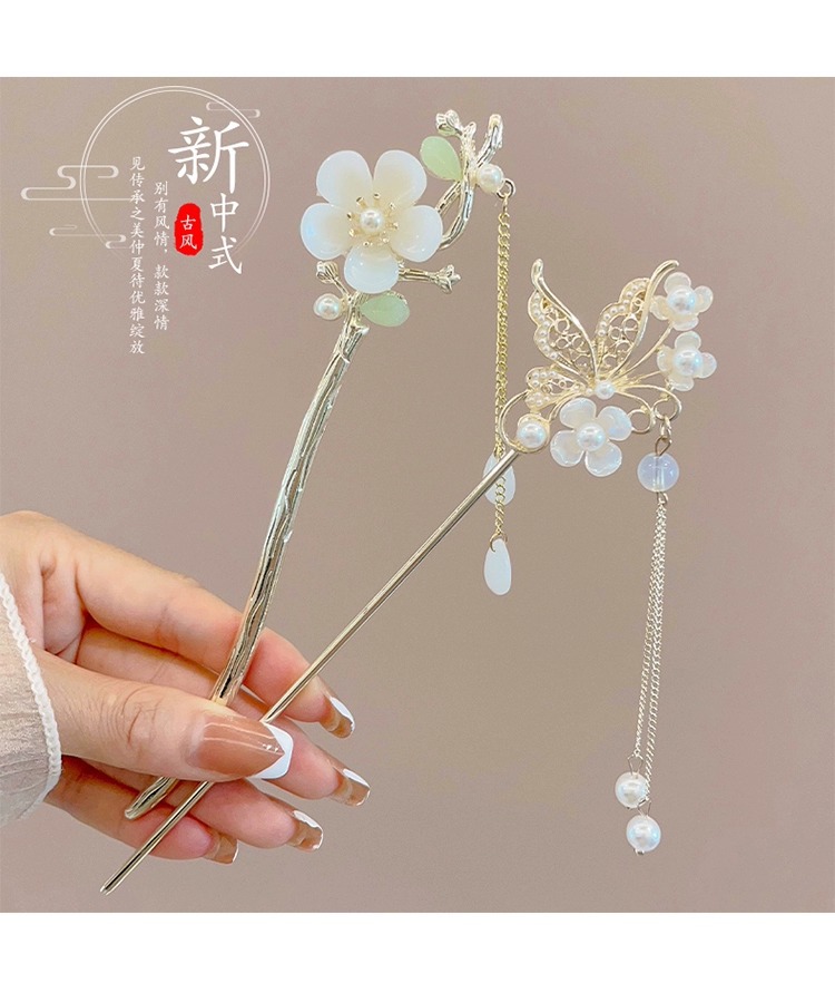 Chinese-style and trendy horse face dress accessories, hairpins, high-end feel, new Chinese-style temperament, hairpins at the back of the head, Chinese-style simple and elegant step shaking hair accessories pic 35