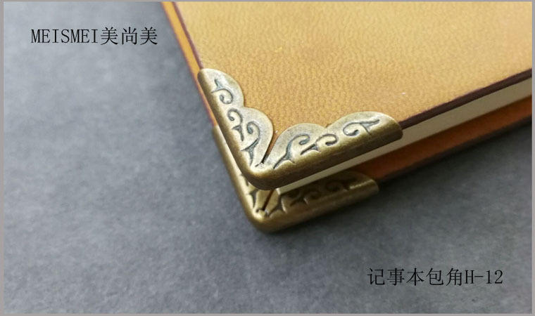 Little Yellow Ox notebook metal corner protectors, notebook corner accessories, cowhide notebook corner protectors, book corner protectors pic 8
