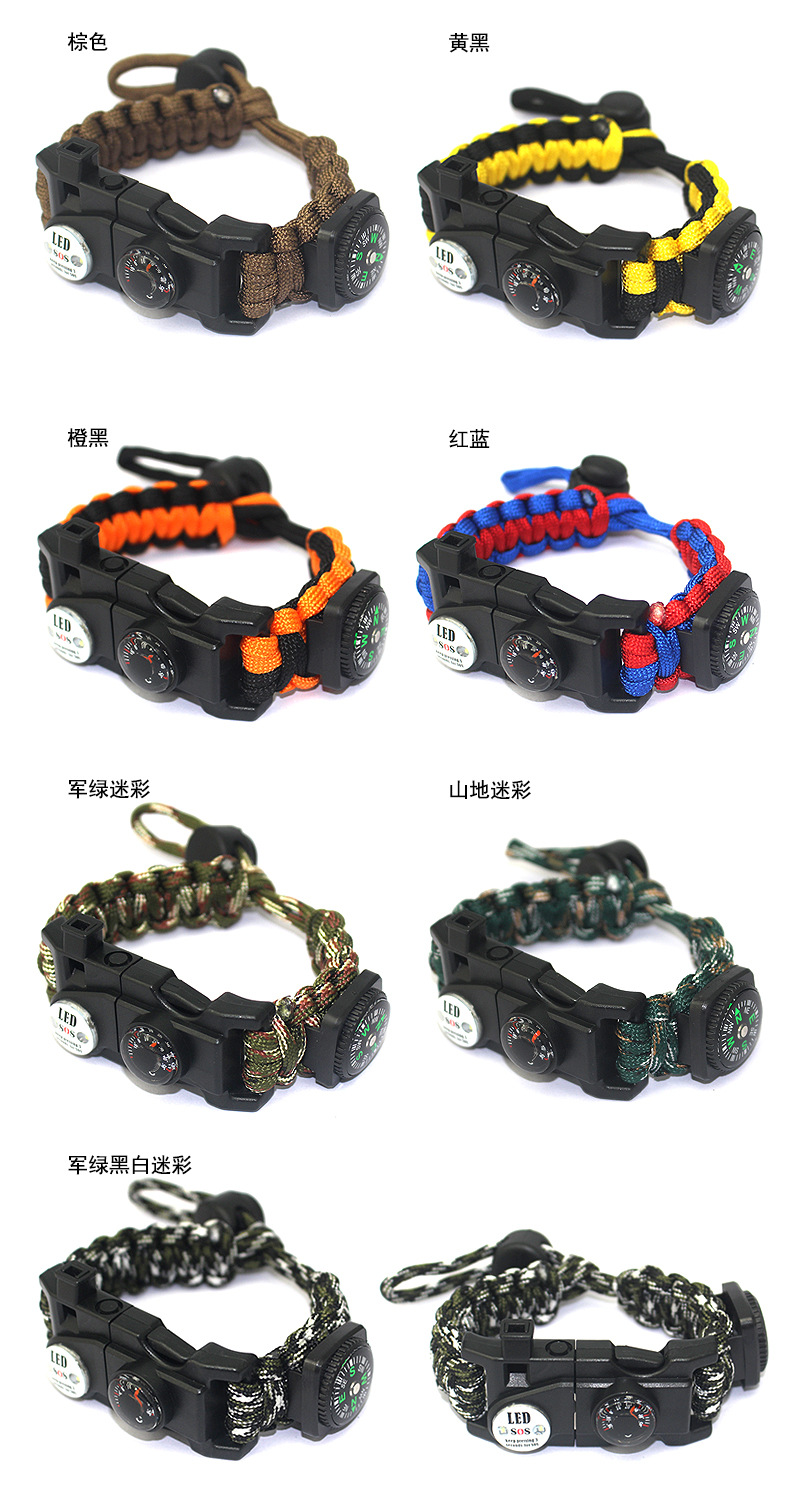 Wholesale outdoor products, hand-woven umbrella rope bracelets, survival magnesium rods, flint tool cards, wristbands pic 9