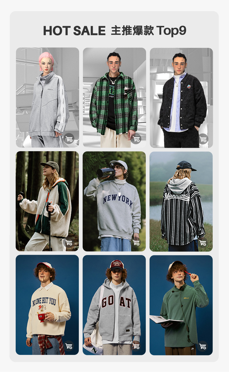 INF男装|卡其绿系列400g摇粒绒美式字母印花男士卫衣2022新品上衣详情2