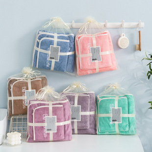 珊瑚绒伴手礼毛巾批发方块吸水毛巾洗脸巾伴手礼婚庆礼卡片毛巾详情13