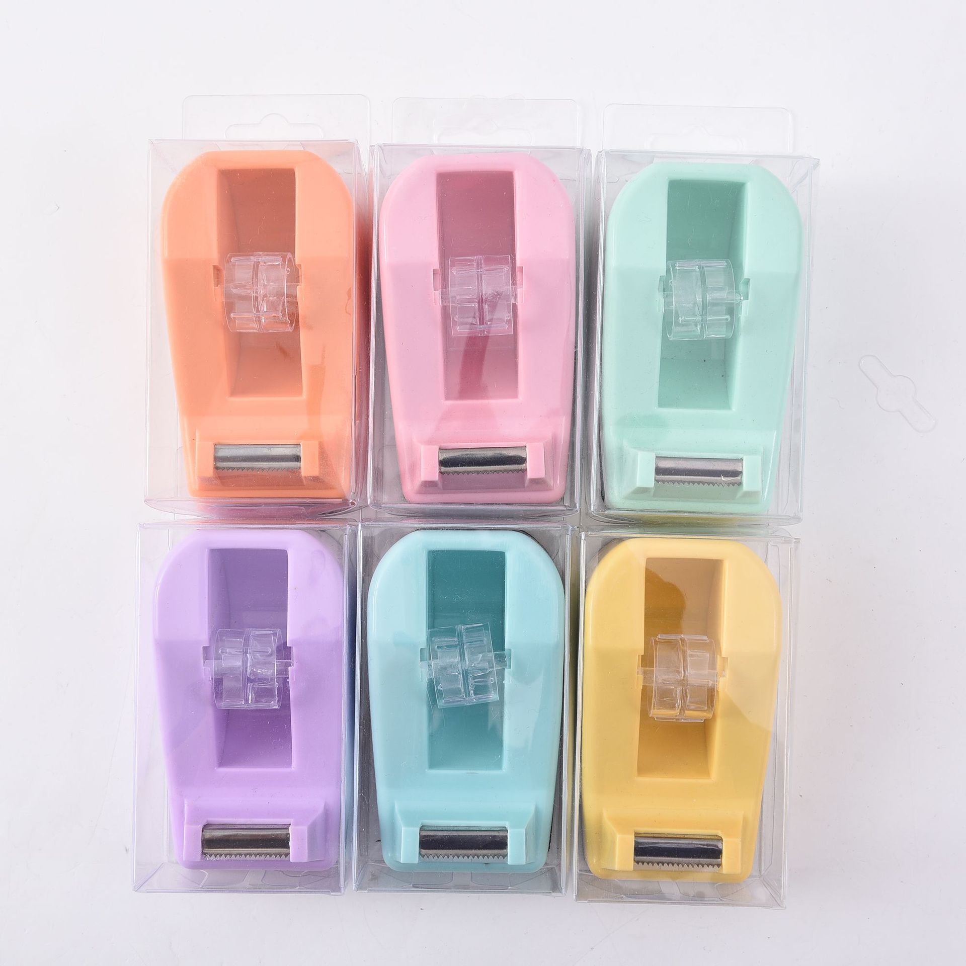 Factory direct supply of macaron-colored desktop small tape seat cross-border special color plastic office creative cutter pic 9