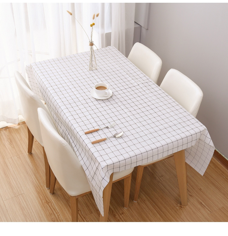 Wholesale of home fresh and clean checkered waterproof tablecloths, oil-proof and heat-resistant PVC tablecloths for living room dining tables pic 1
