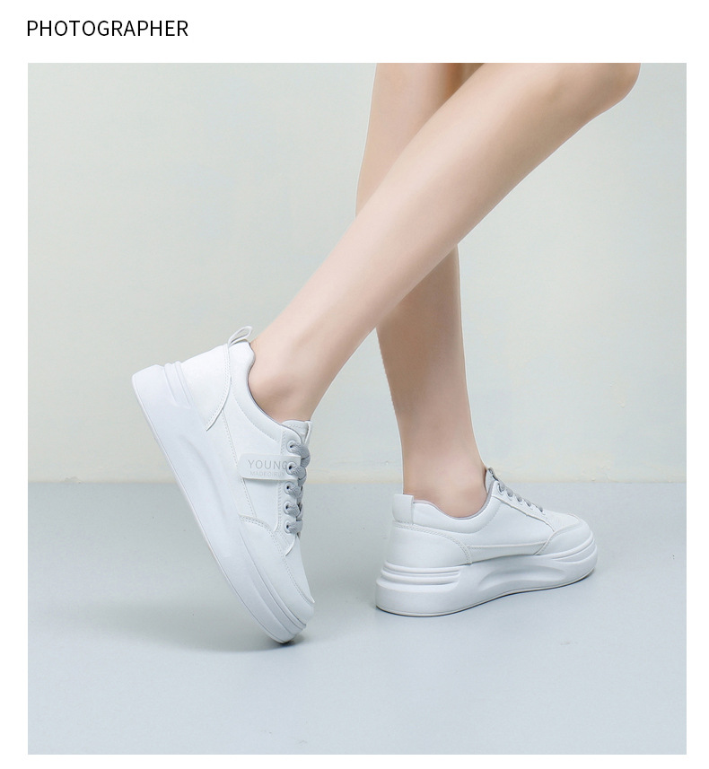 2024爆款春秋季轻便小白鞋皮面增高软底女士透气厚底运动休闲鞋女详情17