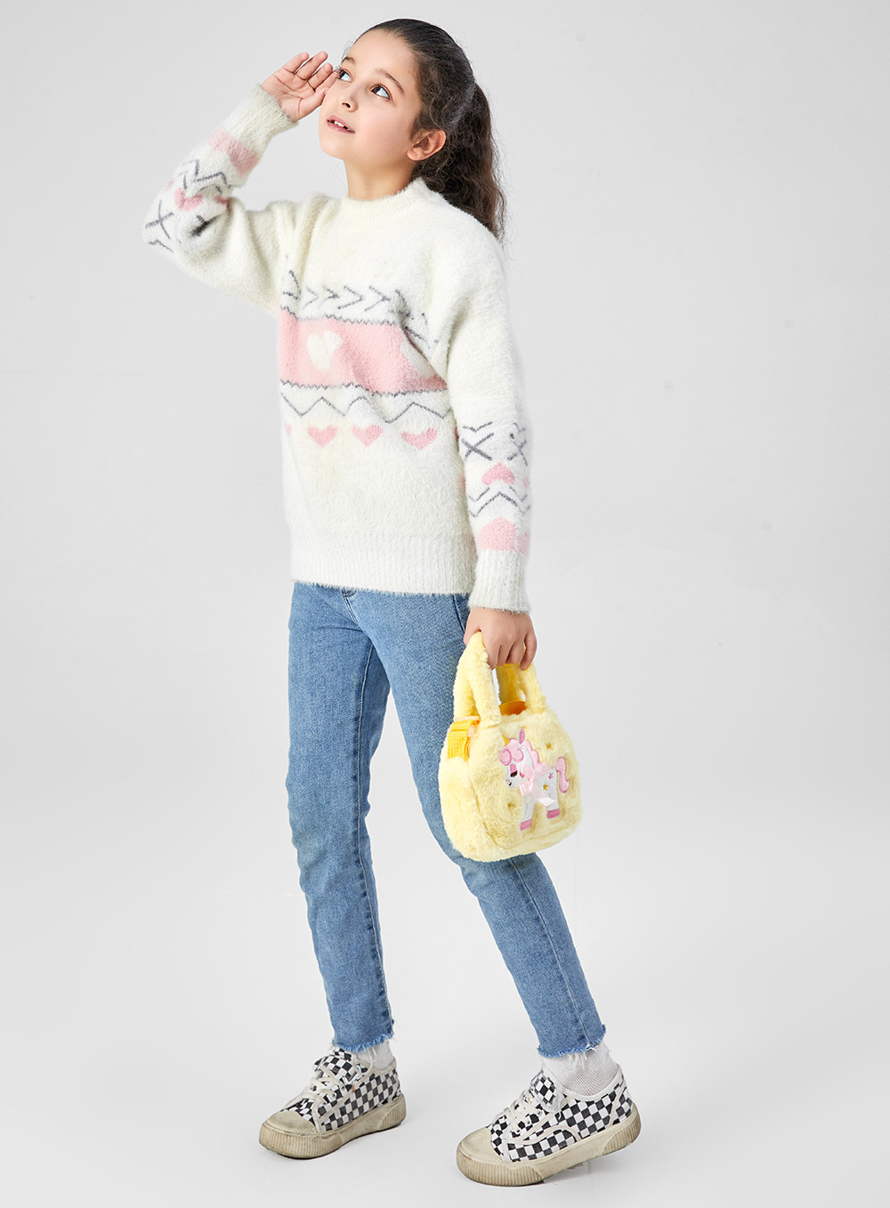 新款独角兽儿童斜跨包欧美时尚单肩包小女孩可爱手提包uincorn包幼儿园女童斜挎小方包收纳包拎包冬季毛绒包详情10