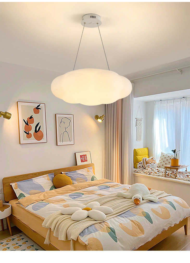 Nube influenciador techo lámpara estilo crema moderno cálido chicos niñas niños luz de habitación luz de dormitorio calabaza luz de red pic 27