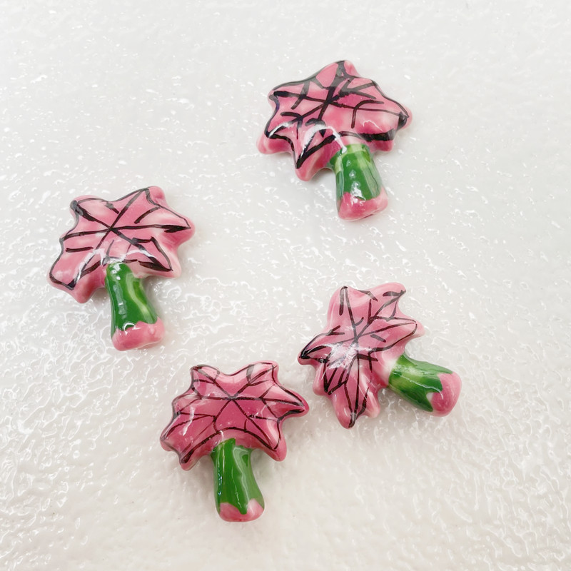 2023新款陶瓷珠子散珠手绘椰树串珠diy手工饰品配件瓷珠厂家批发详情5