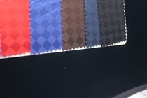 Factory direct sales of double-ply small checkered fabric, Oxford cloth PVC luggage fabric, in stock supply pic 4