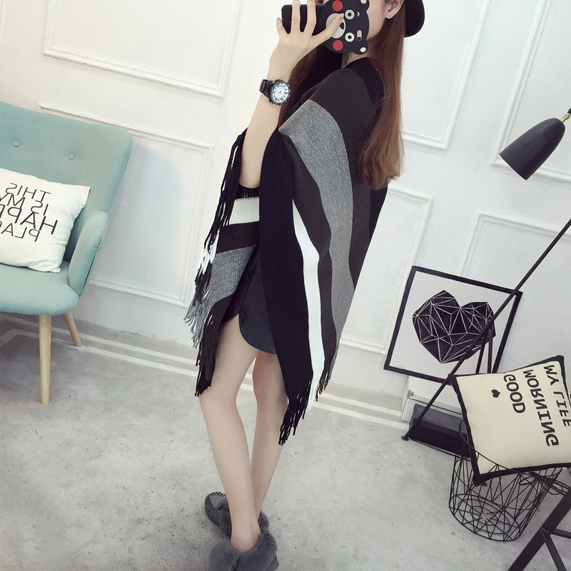 Loose tassel shawl spring and autumn new women sweater coat plus-size knitted cape pullover 蝙蝠衫 pic 21