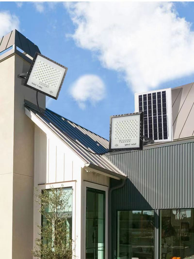 新款满天星太阳能投光灯 led光控防水路灯定时照明户外庭院灯批发详情3