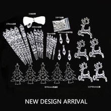 圣诞树挂件节日装饰品新款瀑布雪花透明五角星树枝冰凌套装挂饰详情23