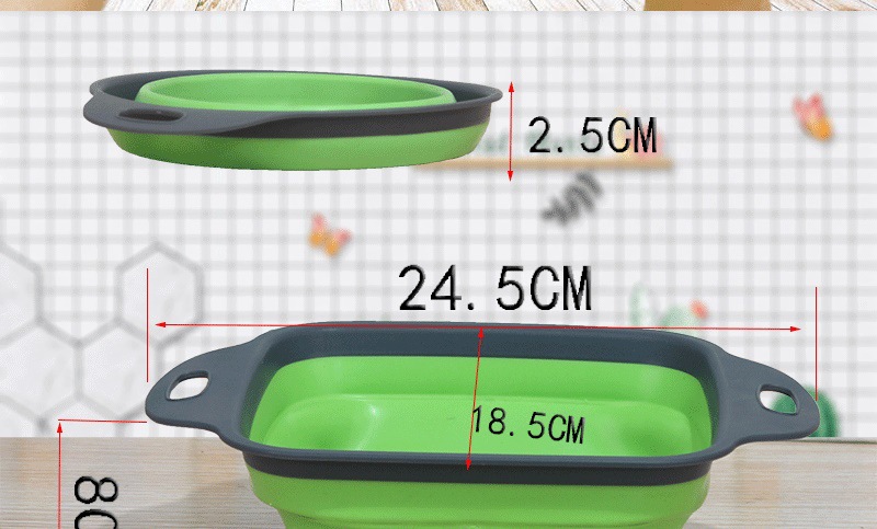 Телескопическая корзина с водой округлой корзиной с фруктами и свернутой битумной корзиной pic 7
