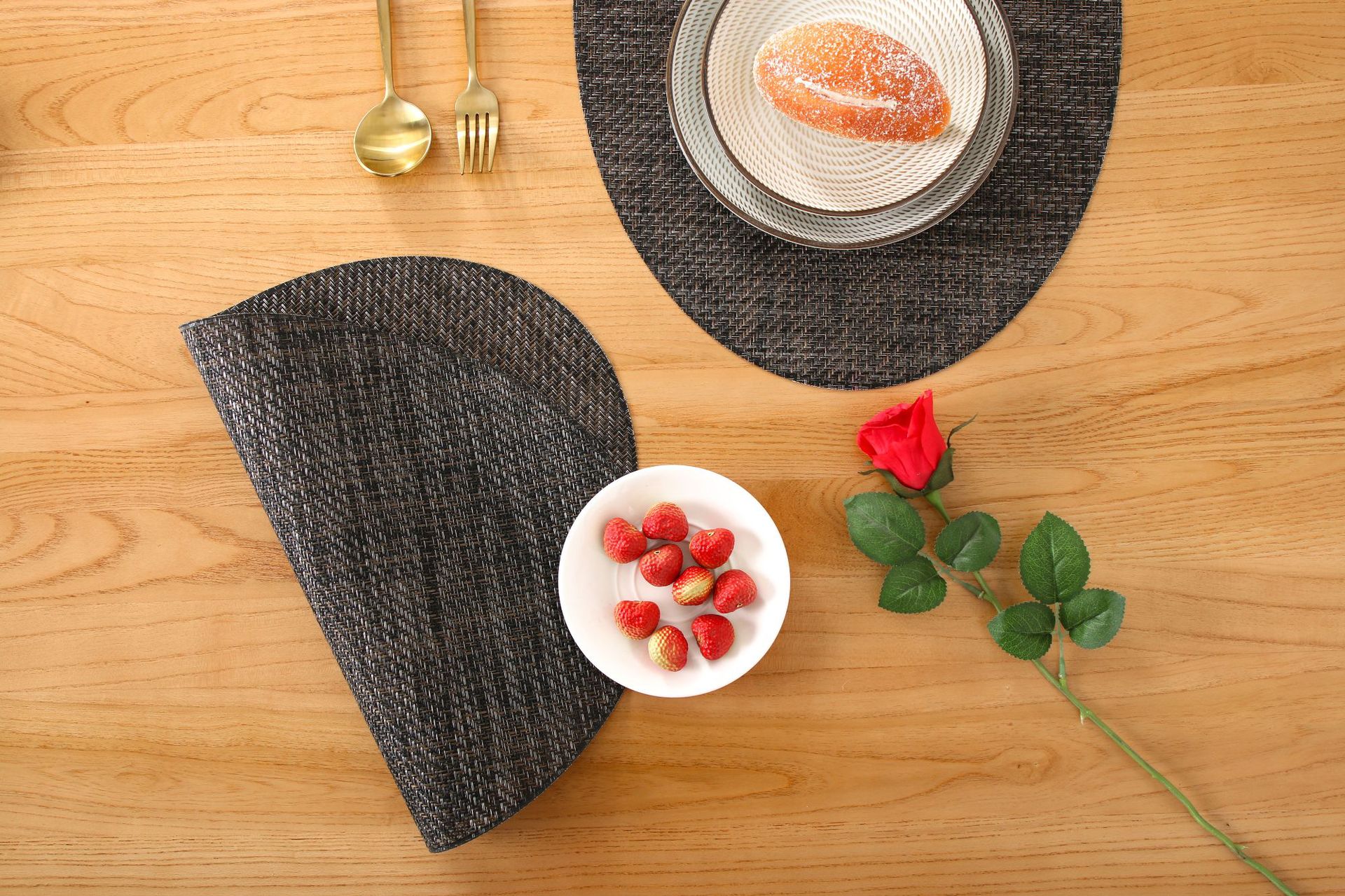 Coffee table MATS, table MATS, Japanese-style PVC simple oval table MATS, striped tablecloths, tablecloths, bowl MATS, heat insulation MATS, table MATS pic 8