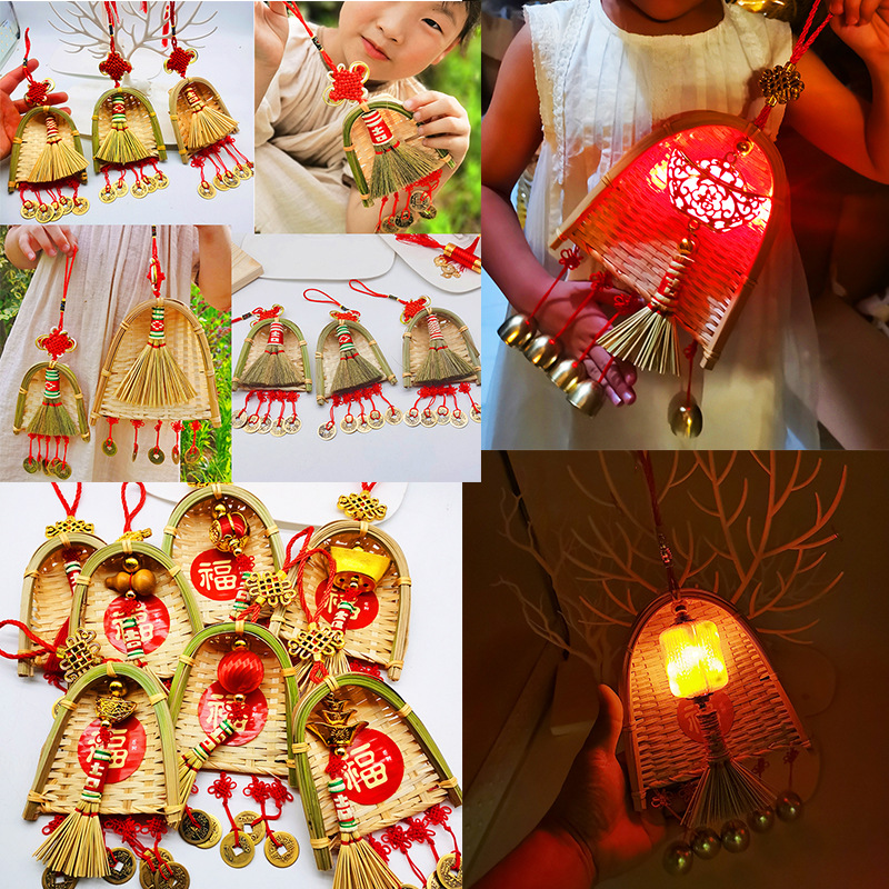 Copper coins, small brooms, dustpans, hanging ornaments, door decorations for moving into a new home, indoor hanging ornaments, TV wall decorations for the Qingming and Dragon Boat festivals pic 4