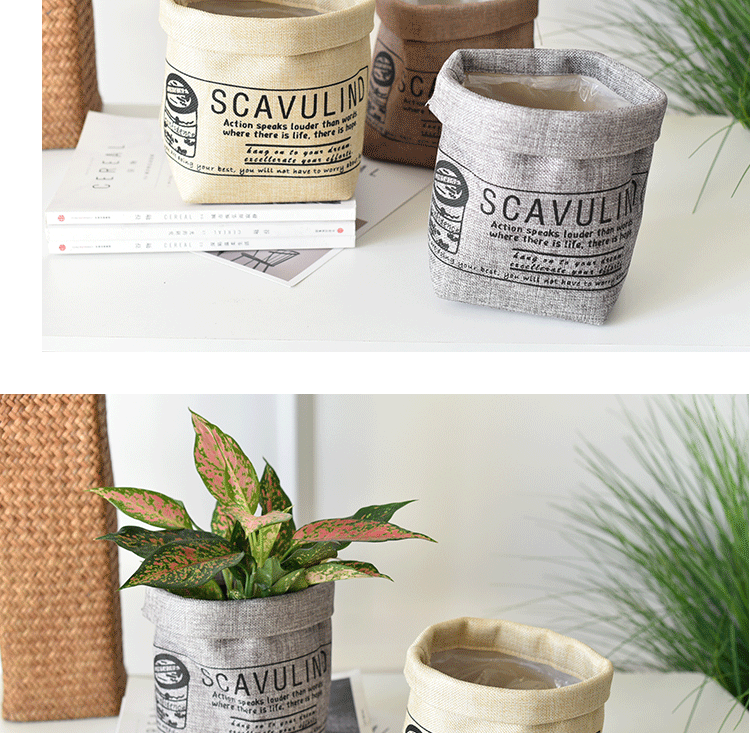 Nordic fabric flower pot storage bags, storage boxes, washable flower vases, home flower pot covers, decorative flower POTS pic 9