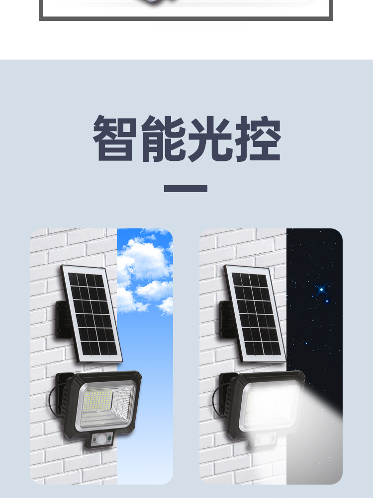 Cross-border special supply of solar floodlights, split-type ultra-bright garden lights, home outdoor wall lights, advertising floodlights pic 4