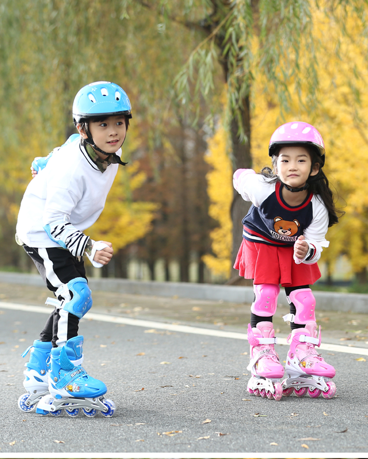 轮滑溜冰鞋儿童全套套装3-6初学者5可调大小8旱冰4男童12女童10岁详情34