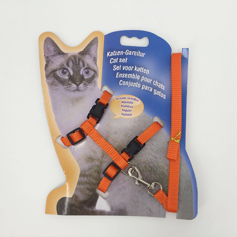 Pet supplies factory cat chains and kittens use I-shaped chest straps, leash ropes, and cat lashes for walking and guiding pic 8