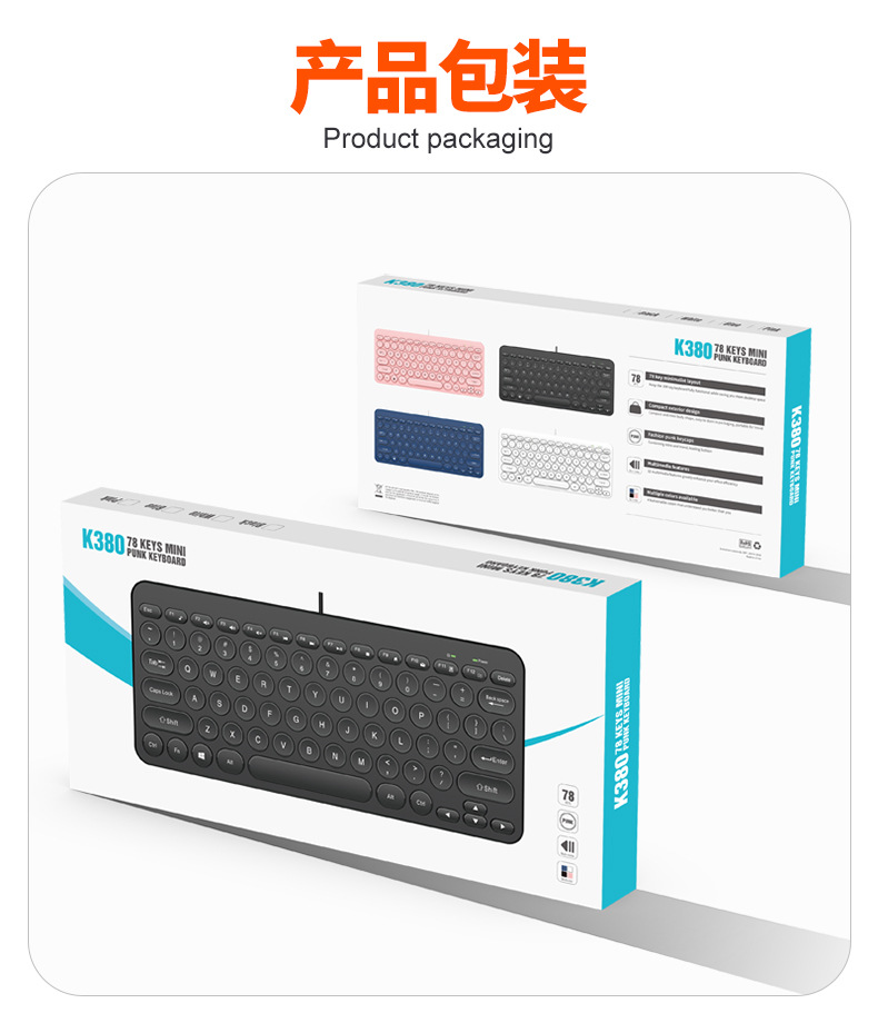 The K380 external keyboard for laptops, with retro round keycaps and silent keys, is a universal neutral keyboard for desktop laptops pic 11