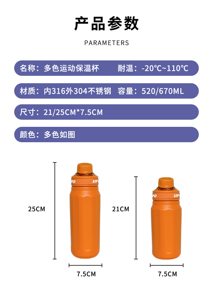 8647保温杯女简约运动水壶户外健身吸管杯高颜值随行杯316不锈钢杯子详情2